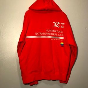 BRIGHT RED PULL OVE HOODIE